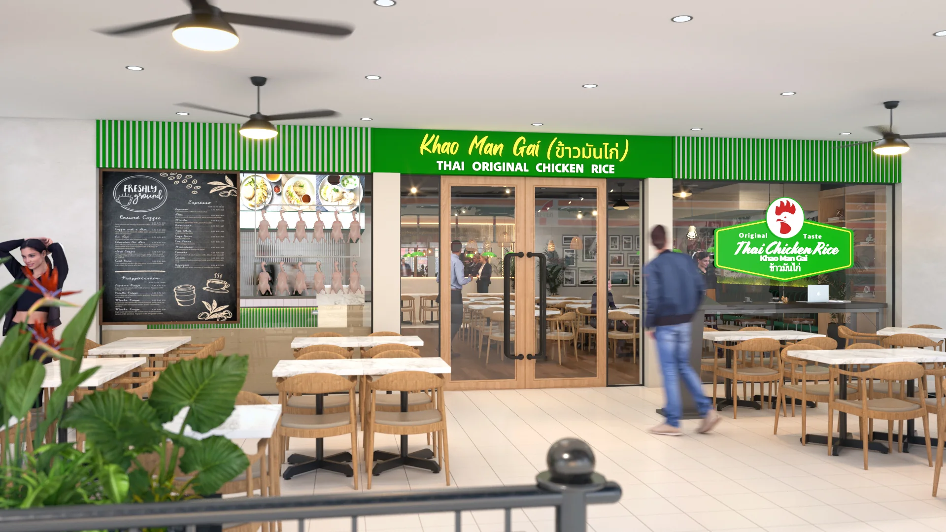 Khao Man Gai Thai restaurant facade design by Satori Design Studio
