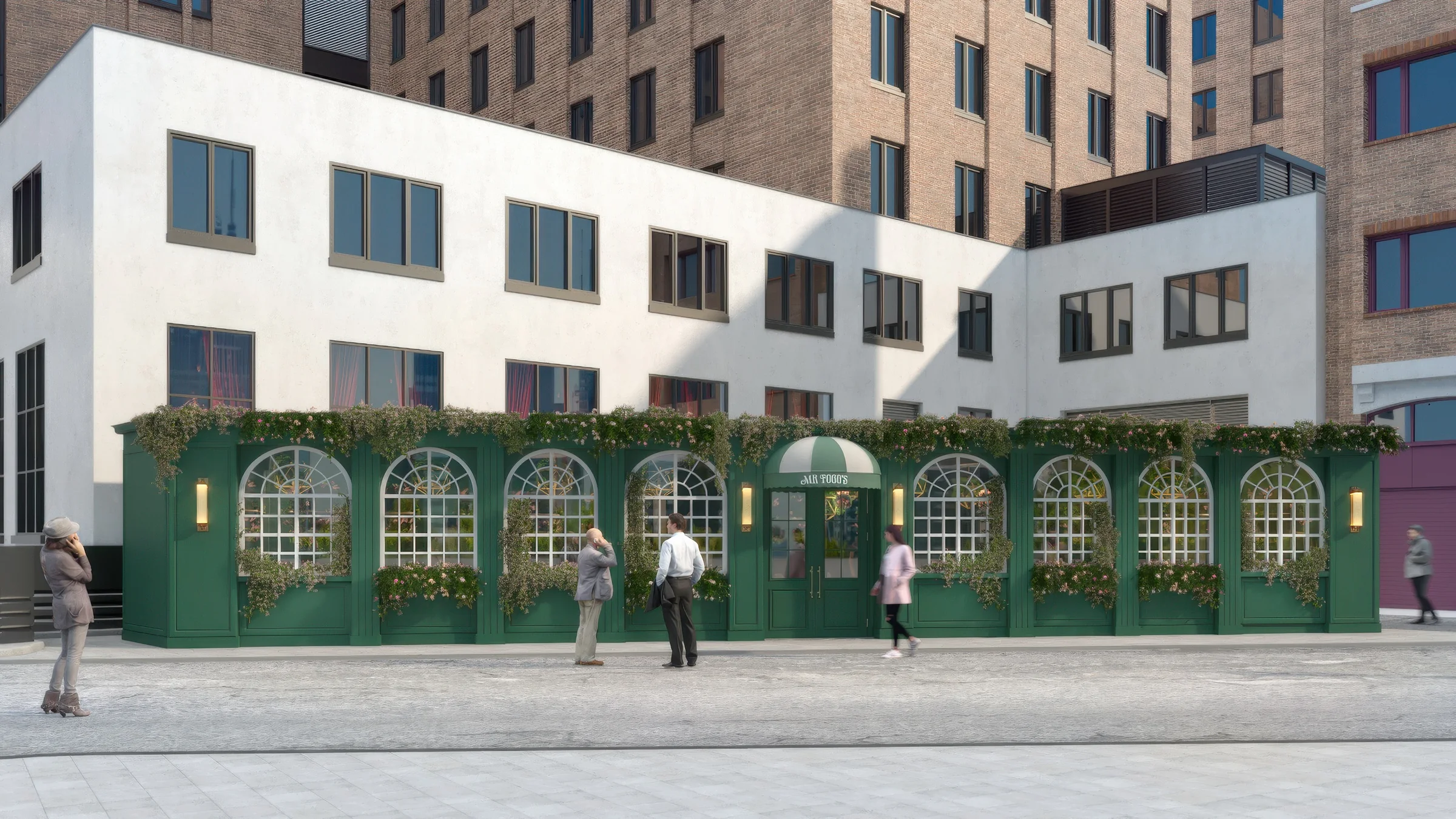 Mr Foggs restaurant exterior 3D visualisation by Satori Design Studio