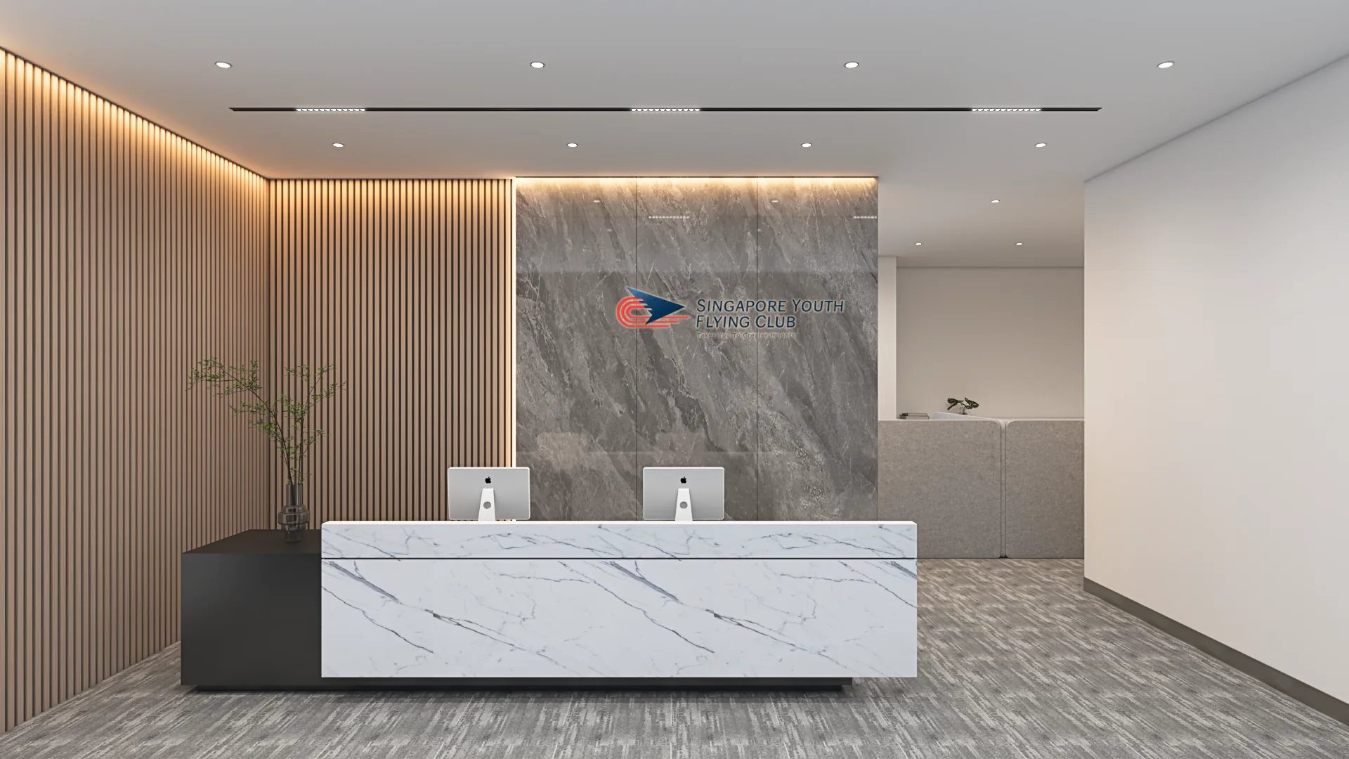 Singapore Youth Flying Club interior 3D visualisation by Satori Design Studio