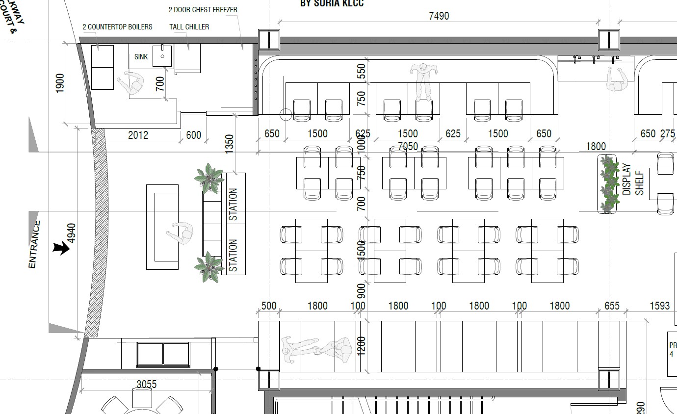 CAD layout and space planning floor plan by Satori Design Studio